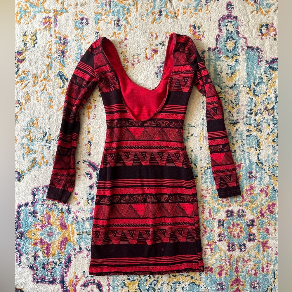 American Apparel red aztec dress AND halter body suit